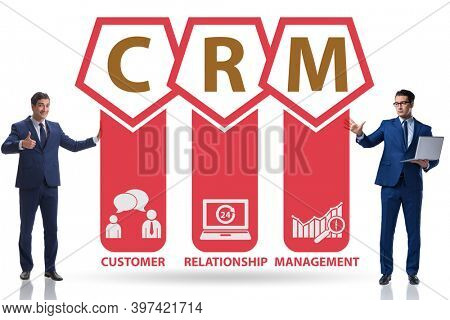 CRM custromer relationship management concept with businessman