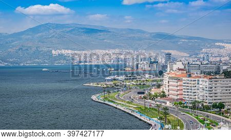 City Of Izmir (smyrna), Turkey. Aegean Sea. Panoramic View.