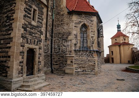 Medieval Stone St. Bartholomew´s Church In Kolin, Gothic Cathedral And Baroque Building Of Ossuary I