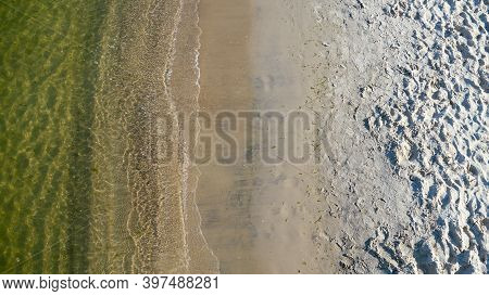 Aerial View Of The Beach Near Bansin On The German Baltic Sea Coast