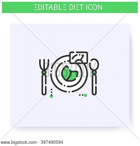 Diet Line Icon. Dietary Nutrition. Calorie Count. Slimming Concept. Serving Size. Diet. Weight Loss.