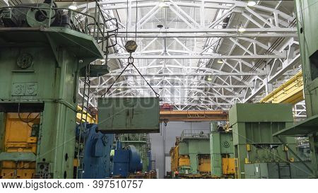Overhead Crane Or Bridge Crane Include Hoist Lifting For Transportation, Manufacturing, And Producti