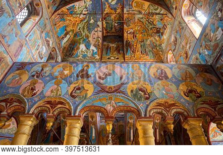 Rostov Veliky, Russia - May 12, 2019: Church Of The Savior On The Seny In The Rostov Kremlin. The Wa