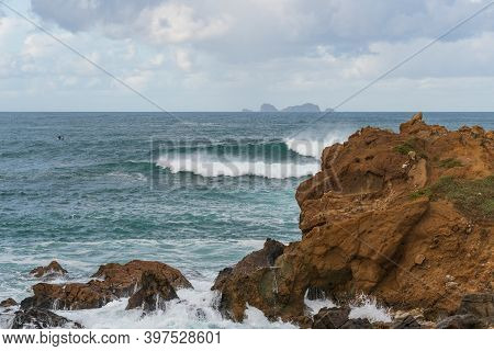 Sea Cliffs In Papoa Cabo Carvoeiro Cape In Peniche, Portugal