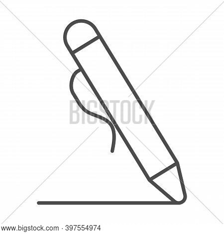 Pen Thin Line Icon, School Concept, Pen Drawing Line Sign On White Background, Mechanical Pencil Ico