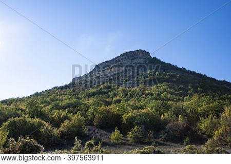 Tepe-kermen Cave City In The Republic Of Crimea, Russia. Sunny Day September 30, 2020