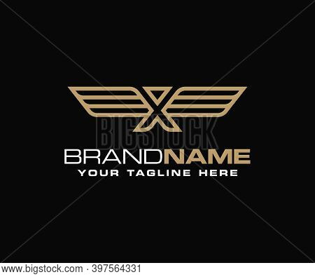 Initial Letter X Wing Logo Template Vector