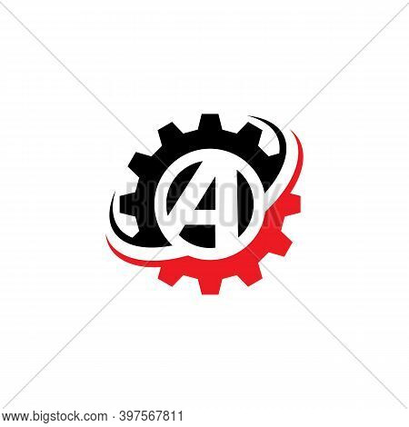 Letter A Gear Logo Design Template Machinery, Technology