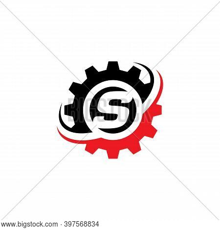 Letter S Gear Logo Design Template Machinery, Technology