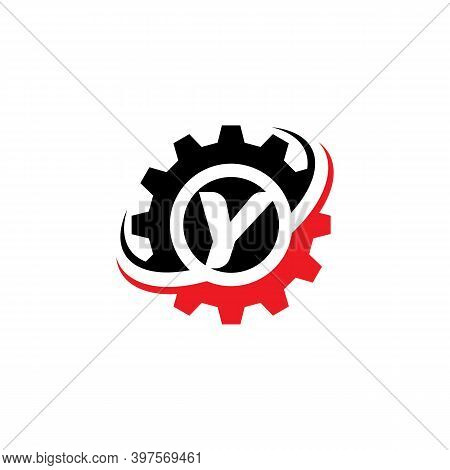 Letter Y Gear Logo Design Template Machinery, Technology