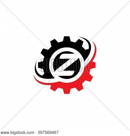Letter Z Gear Logo Design Template Machinery, Technology