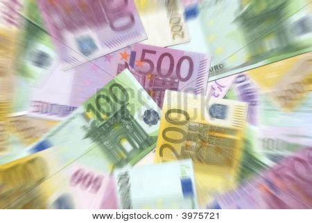 100,200,500 Eurobiljetten textuur Radiaal vaag