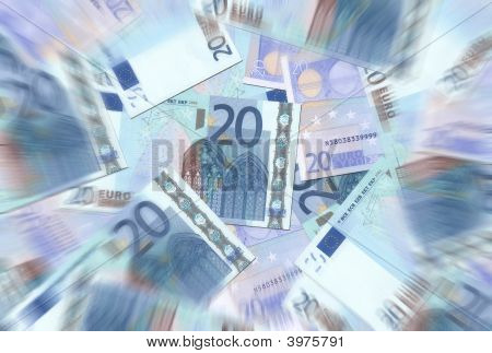 20 Euro biljetten textuur Radiaal vaag