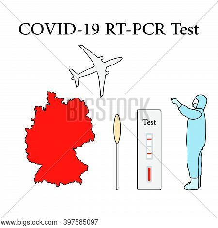 Vector Illustration Carrying Out Rt Pcr Test To Diagnose Coronavirus Infection. Germany People Prote