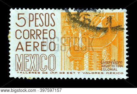 Mexico - Circa 1951: Cancelled Postage Stamp Printed By Mexico, That Shows Santiago De Queretaro - C