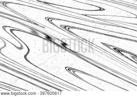 Black wavy glitch effect on a white background