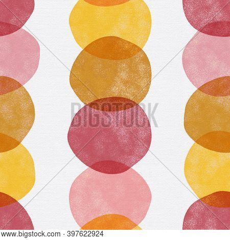 Modern Art Abstract Seamless Pattern. Contemporary Mod Art Repeating Background. Pink Red Gold Orang