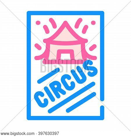 Circus Poster Color Icon Vector Illustration Flat