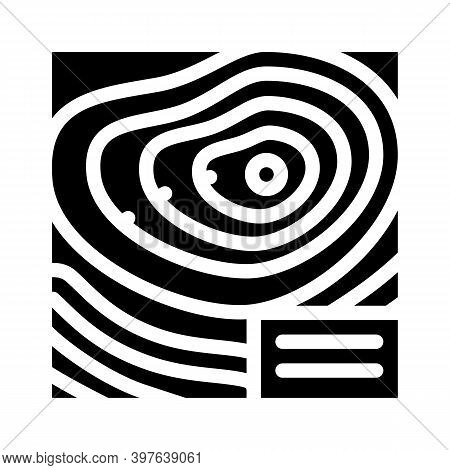 Topographic Map Glyph Icon Vector Illustration Black