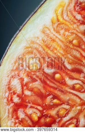 Macro Photo Of Figs In The Section