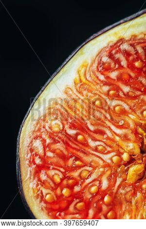 Macro Photo Of Figs In The Section