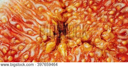 Macro Photo Of Figs In The Section