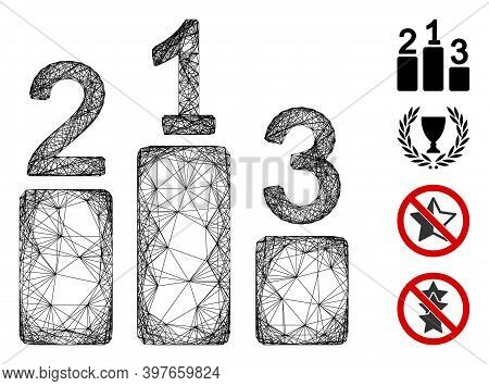 Vector Network Competition Levels. Geometric Linear Carcass 2d Network Made From Competition Levels 