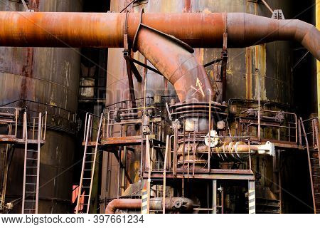 A View From The Rusty, Abandoned Steel City In Vítkovice In Czech Republic The Area Is Used As An In