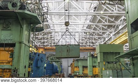 Overhead Crane Or Bridge Crane Include Hoist Lifting For Transportation, Manufacturing, And Producti