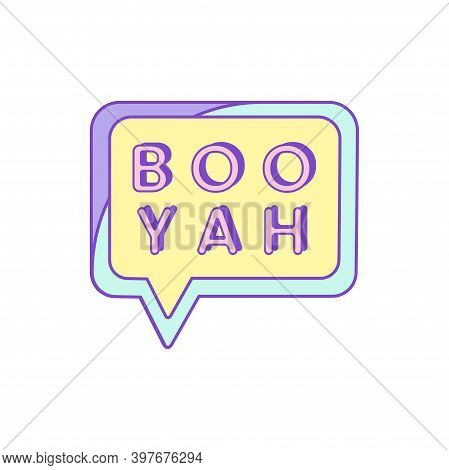 Cute And Girly Boo Yah Badge Vector