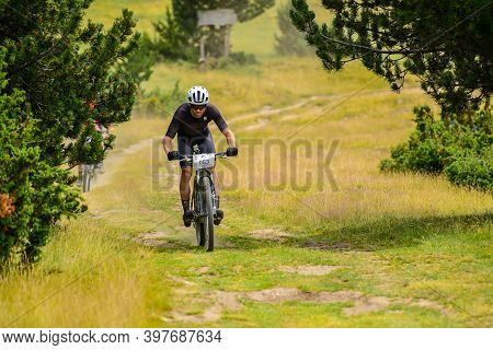 Parc Natural Del Alt Urgell, Lleida, Spain : 2019 July 26 : Cyclists In Andorra Bike Race 2019 In An