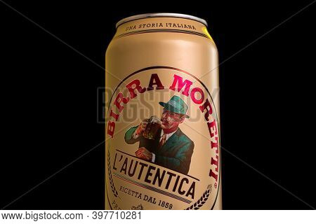 Birra Moretti, A Premium Lager Beer Produced By Italian Brewing Company Now Owned By Heineken Intern