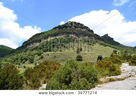 Naturlige landskab i Rupit i Spanien
