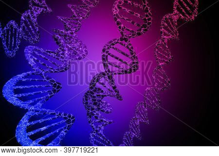 Abstract Dna Strand Double Helix Genetics 3d Illustration