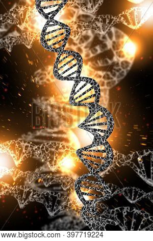 Abstract Dna Strand Double Helix Genetics 3d Illustration