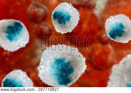 Close Up Of Meningitis Bacteria, Also Known As Meningococcus, 3d Illustration