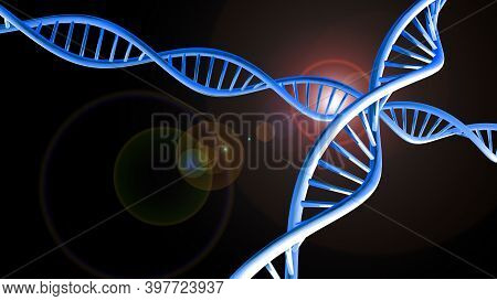 Abstract Dna Strand Double Helix Genetics 3d Illustration