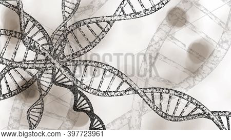Abstract Dna Strand Double Helix Genetics 3d Illustration