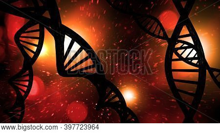 Abstract Dna Strand Double Helix Genetics 3d Illustration