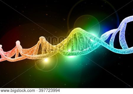 Abstract Dna Strand Double Helix Genetics 3d Illustration