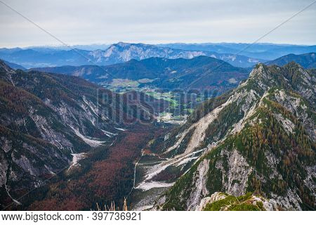 Beautiful Autumn For Hike In The Mountains. Triglav National Park In Kranjska Gora, Slovenia.