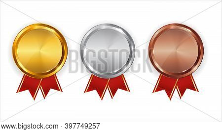 Abstract Gold, Silver, Bronse Label Template.  Illustration On White