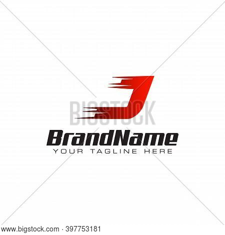 Letter Initial J Speed Logo Design Template