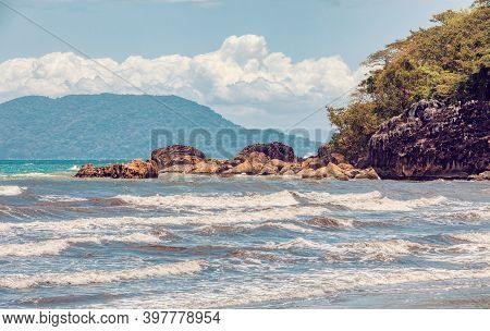 Dream Paradise Beach In Masoala National Park In Vivid Colors, Madagascar, Africa Wilderness, Beauti