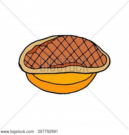 Vector Hand Drawn Foie Gras. French Cuisine Dish. Design Sketch Element For Menu Cafe, Bistro, Resta