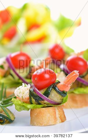 Pinchos de langostinos