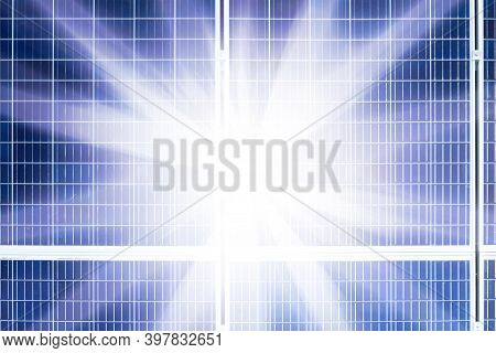 Solar Panel, Photovoltaic, Alternative Electricity Source - Concept Of Sustainable Resources - Green