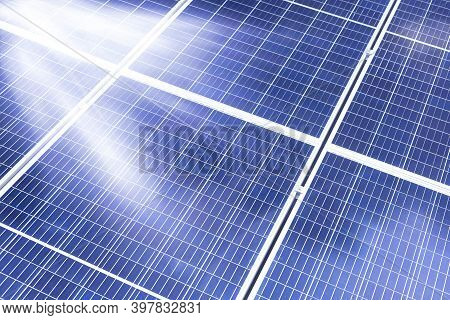Solar Panel, Photovoltaic, Alternative Electricity Source - Concept Of Sustainable Resources - Green