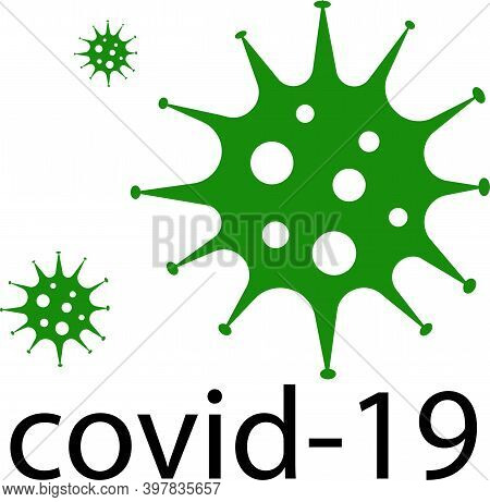 Coronavirus Covid-19 Symbol In Green. Global Pandemic Alert.