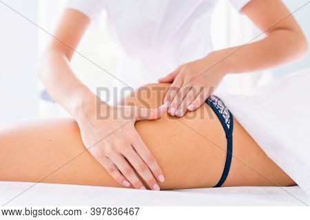 Legs And Buttocks Massage To Reduce Cellulite And Phlebeurysm And Preserve An Healthy Look. Skin And